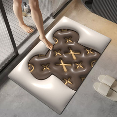 Violent bear visual expansion diatom mud floor mat bathroom absorbent quick-drying floor mat toilet door non-slip floor mat on behalf of