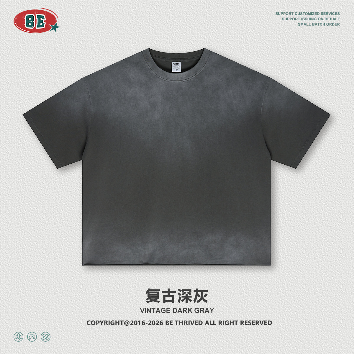 Be Hombres| 2026 verano americano lavado en agua hacer viejo Boxy borda suelta pulverización de caballo camiseta de manga corta suelta camiseta de moda masculina