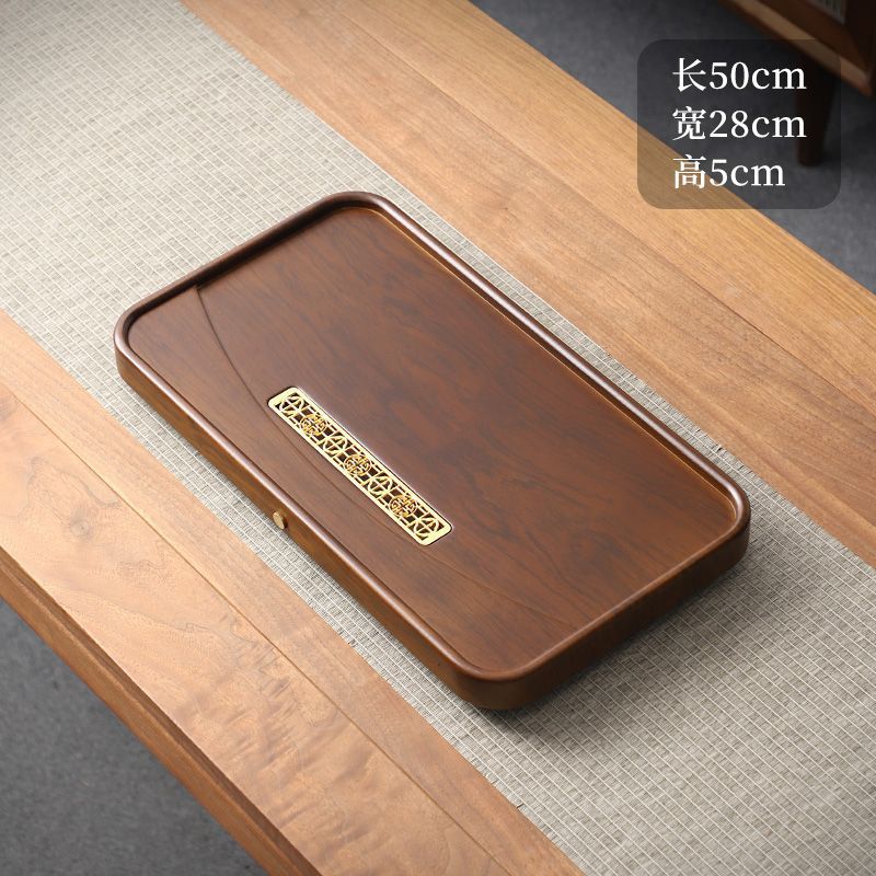 Placa de té de madera sólida, mesa de té simple de oficina, mesa de té china, almacenamiento y drenaje de agua, mesa de té eléctrica