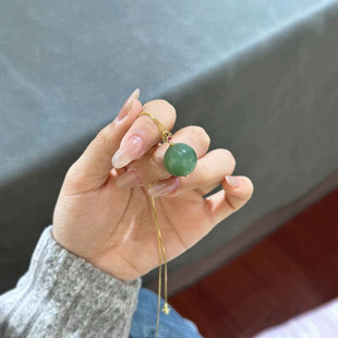 Jin Yutang Xinjiang Hetian Jade 18K Jasper Cat's Eye Pendant Quality No Black Dot Size 16mm