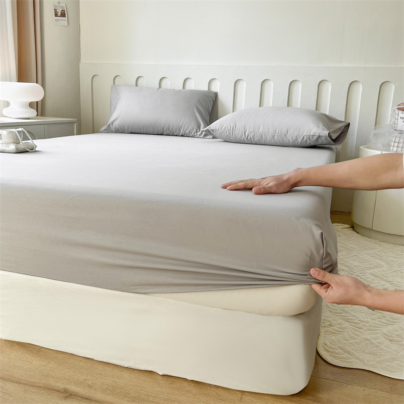 Cama de clase A para madres y bebés una sola capa de cama de cuatro estaciones de color sólido universal cubierta de cama desnuda cubierta de algodón protector contra el polvo