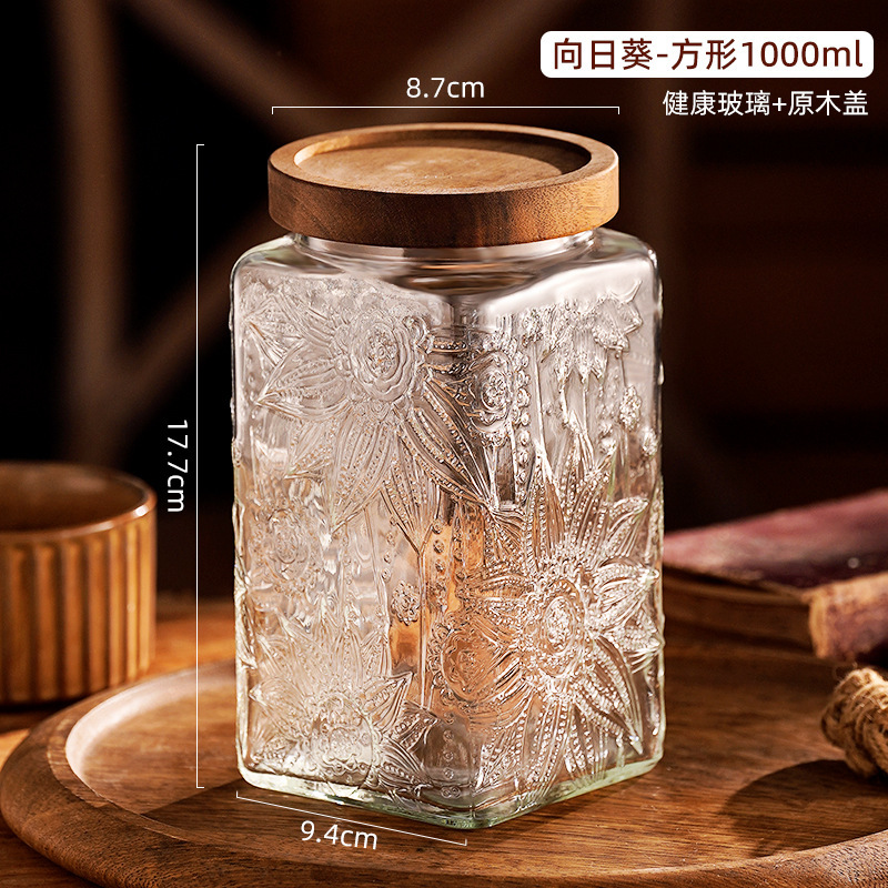 ガラス密封缶食品級スナック乾燥果貯蔵缶子茶葉収納缶砂糖五穀雑穀貯蔵缶|undefined