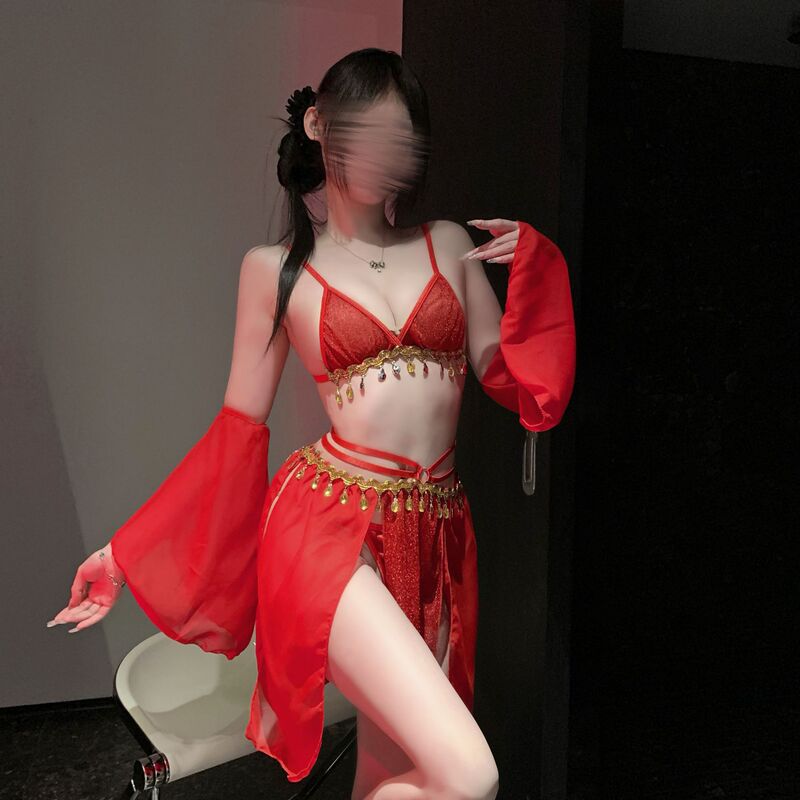 Love Like Love Red Exotic Dancer Costume Sexy Pajamas Role Play Tempting Lingerie Bedroom Flirting