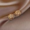 13# cat's eye stone circle ear