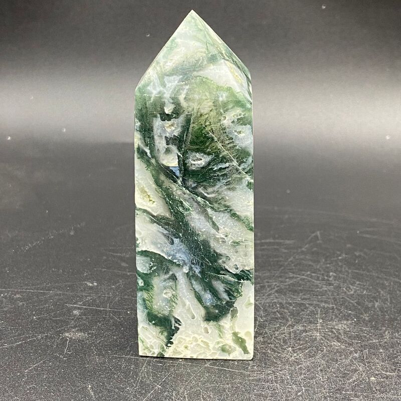 天然水草玛瑙柱子小摆件手工雕刻件桌面摆件手工雕刻件装饰 买一送一 图 12