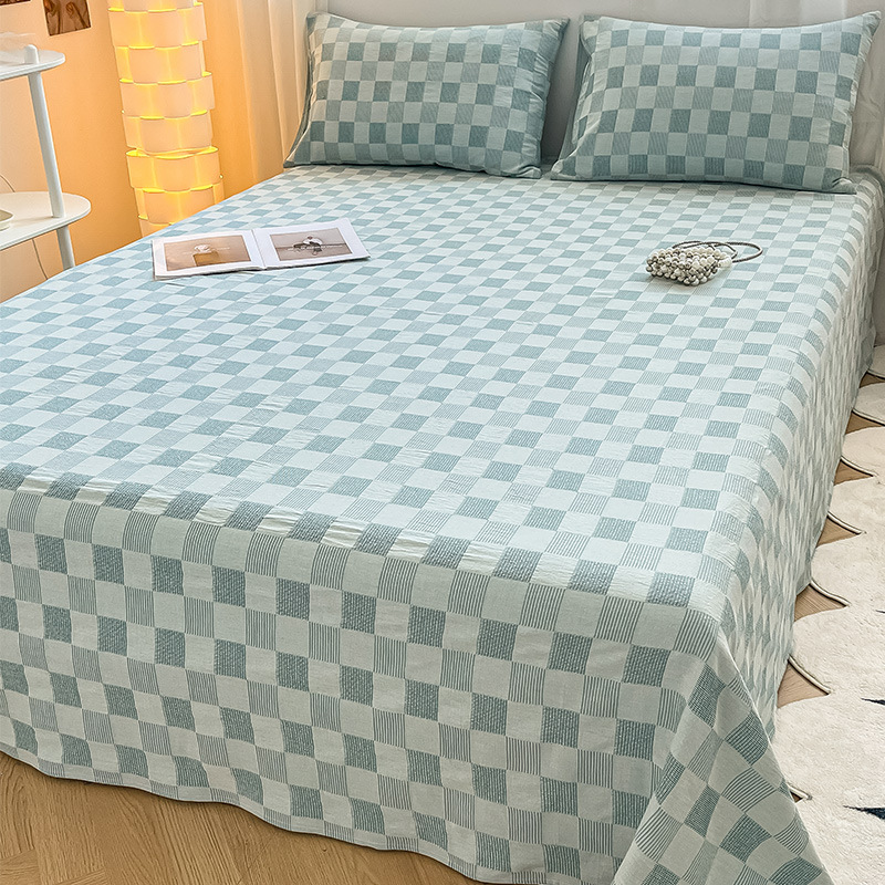 Una sábana de algodón waffle de categoría 1 pieza única 100 cubierta de cama de algodón pieza individual otoño e invierno tatami gruesa sábana pieza de tres piezas