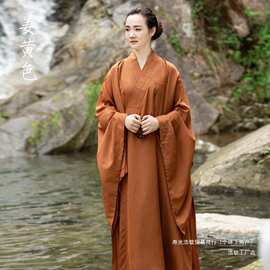 缎梵海青居士服女夏款长袍大褂四季男女同款高档和尚服海清衣僧服