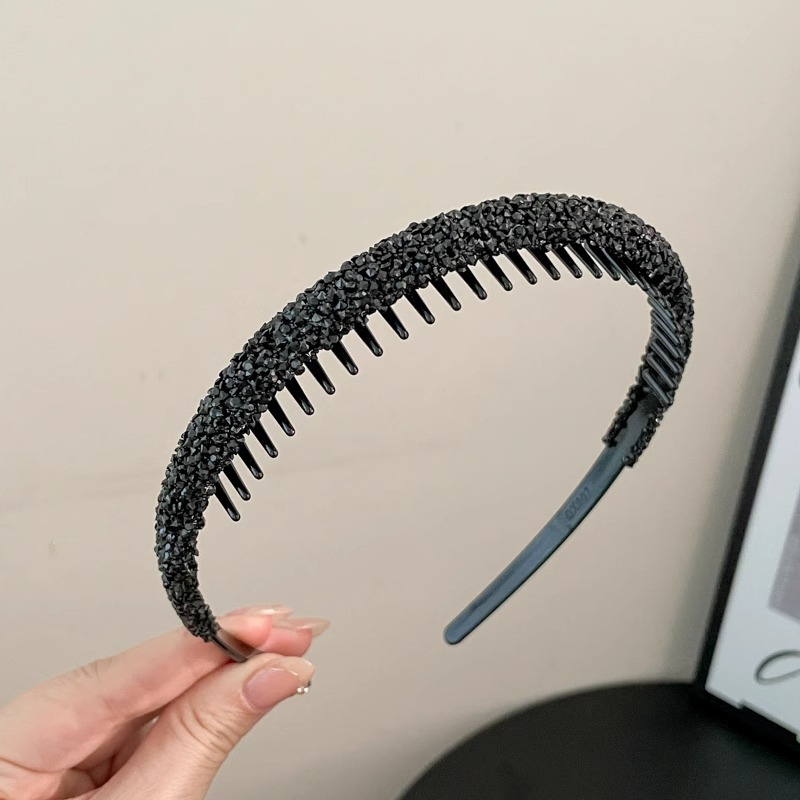 Perforación con dientes antideslizantes, banda de cabello para lavar la cara, pestañas, banda de cabello para el cabello, banda de cabello para la red roja, banda de cabello de alta calidad, perforación de agua brillante, banda de mujer