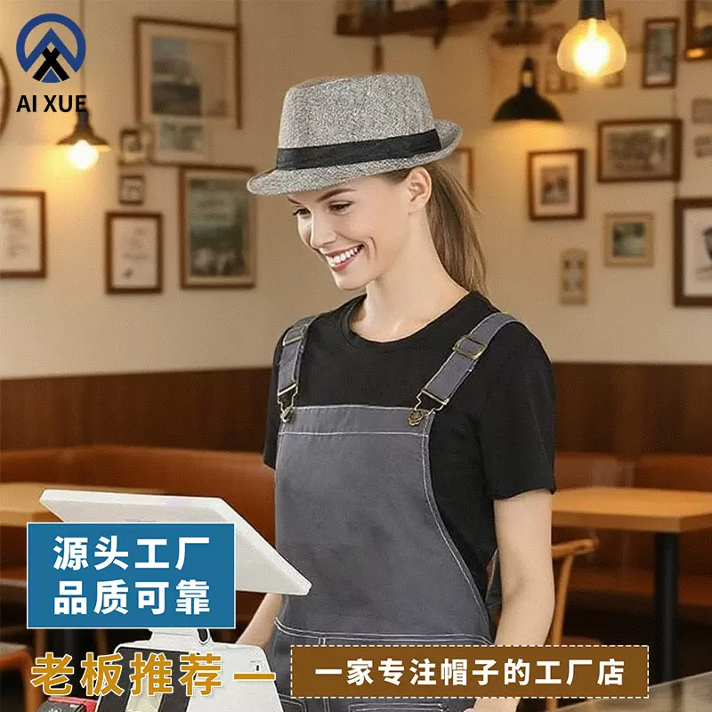 时尚礼帽棉麻纯色爵士帽子男士英伦绅士帽女女士百搭休闲遮阳四季