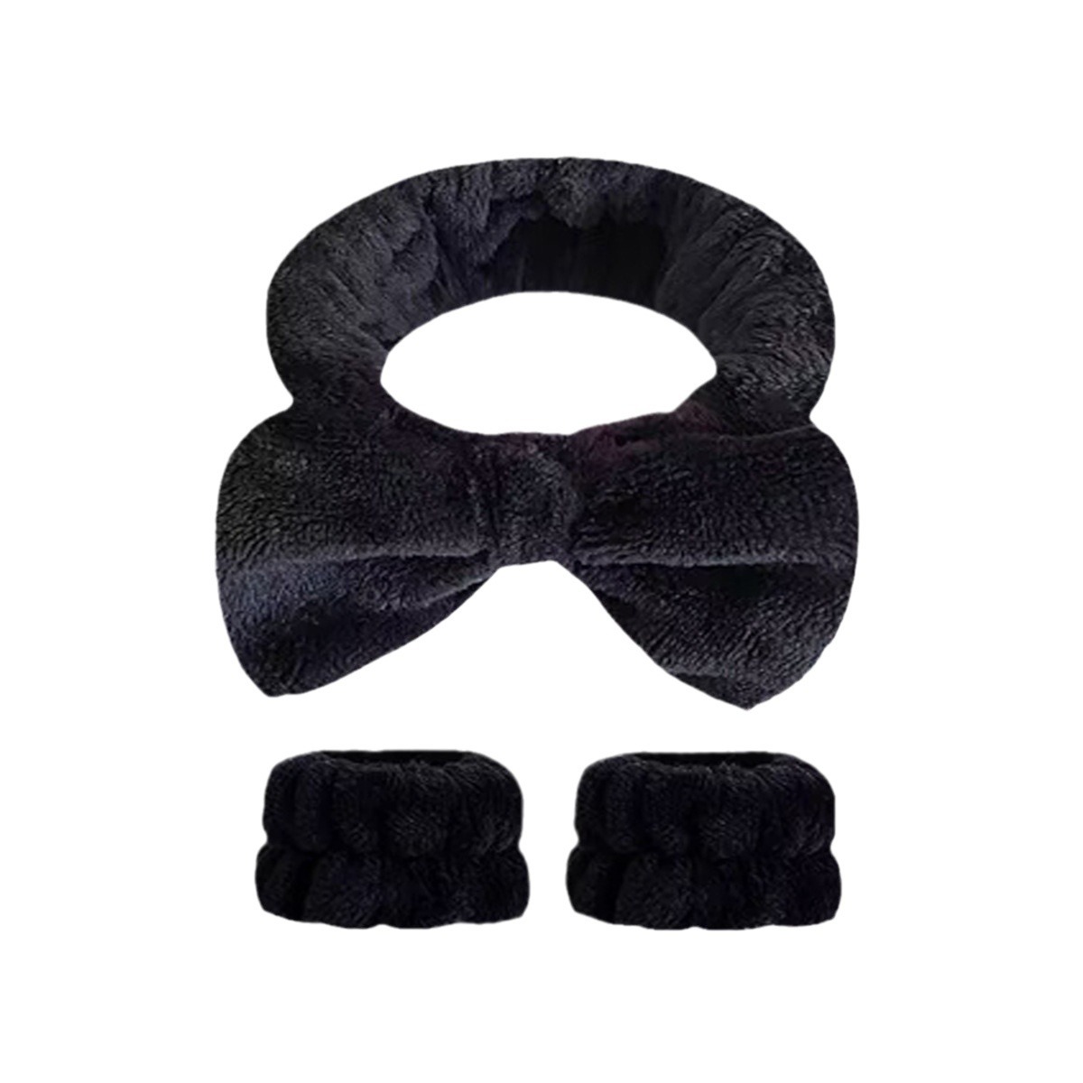 Arco banda de pelo al por mayor de las niñas de color sólido todo partido de maquillaje absorbente de sudor-limpieza lavado de cara correa de muñeca de franela banda de pelo