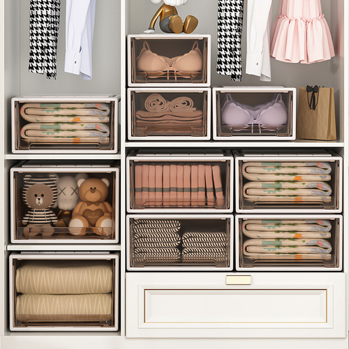 Thickened plastic drawer-style storage box clothing storage cabinet underwear clothing organizer drawer-style storage box