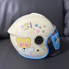 新国標児童ヘルメット電気自動車オートバイヘルメットかわいい夏半ヘルメット防雨日焼け止めヘルメットカスタム