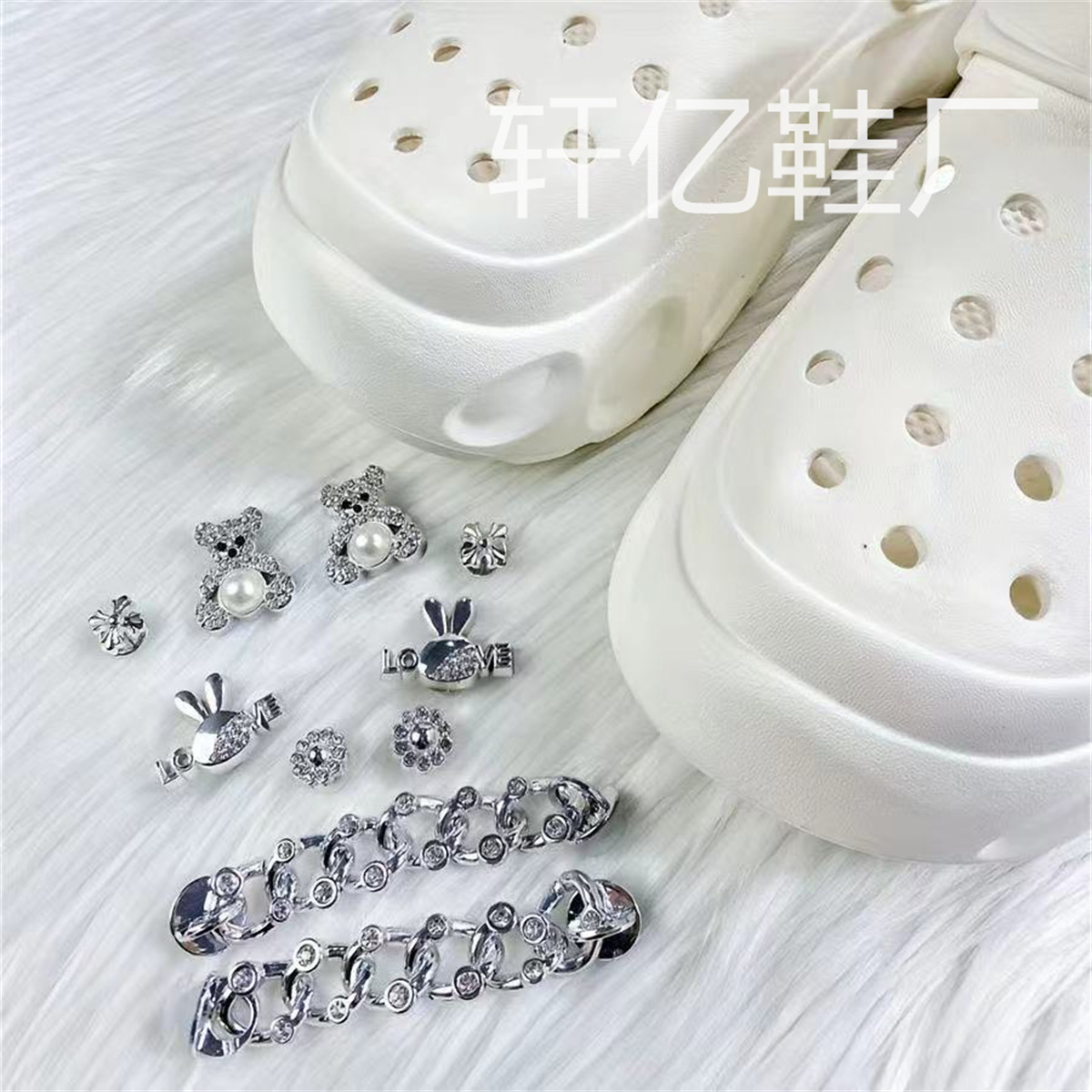 Nuevo ramo, zapatos de flores, agujeros de flores, accesorios de perlas tridimensionales de alta calidad, accesorios de bricolaje decorativos, zapatos de fragancia desmontables