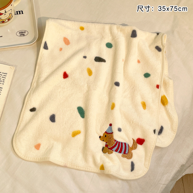 폴카 도트 브라운 개 수건