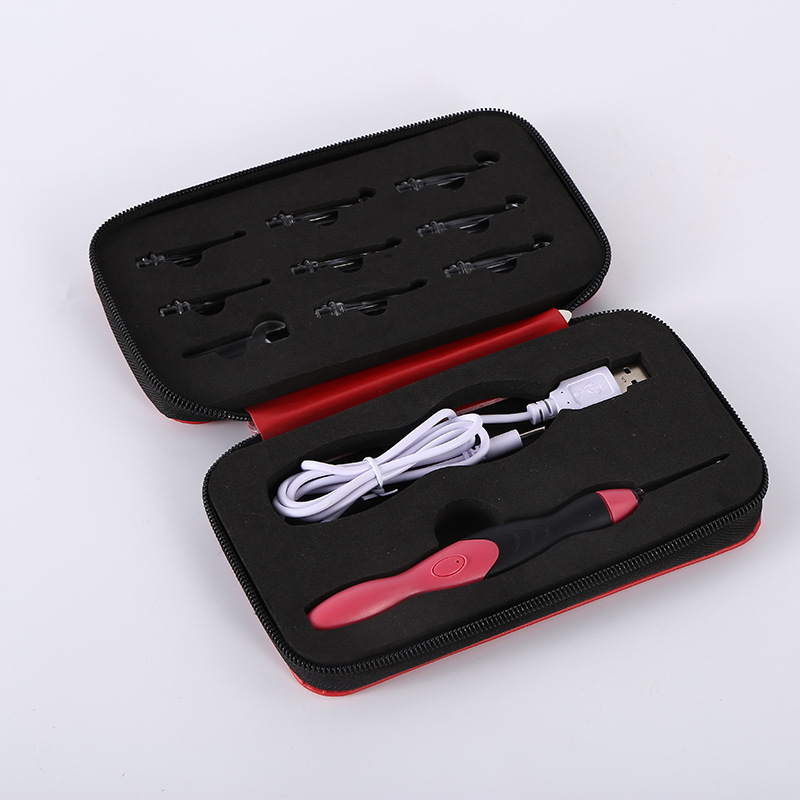 Venta directa de fábrica herramienta tejida paquete de ganchillo LED crochet 9 en 1USB carga ajuste brillo