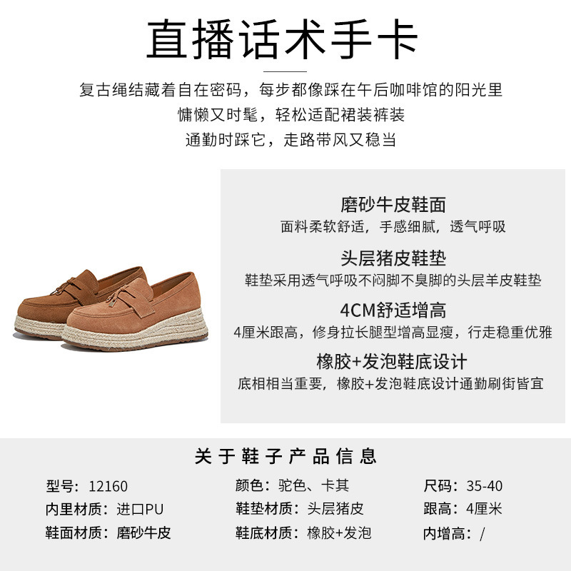 发泡底真皮小白鞋2025秋季新款一脚蹬乐福鞋编织单鞋休闲百搭女鞋|undefined