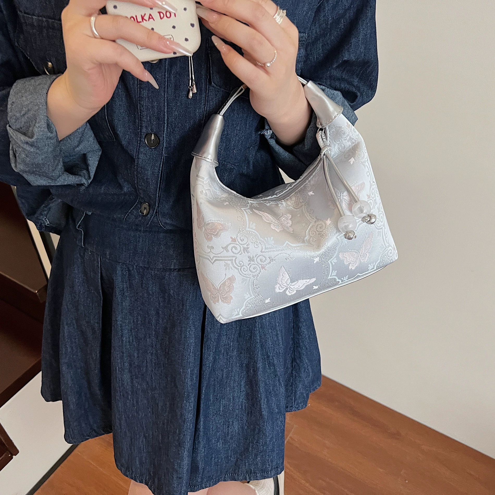 Небольшая дизайнерская летняя карманная сумка cheongsam, на одно плечо, с вышивкой