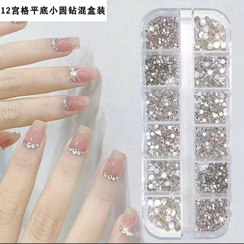 12-Grid/6-Grid White Diamonds, Combinable Flat-Back Glass Rhinestones, Nail Art Decorations, DIY Accessory Parts 12-Grid/6-Grid White Diamonds, Combinable Flat-Back Glass Rhinestones, Nail Art Decorations, DIY Accessory Parts