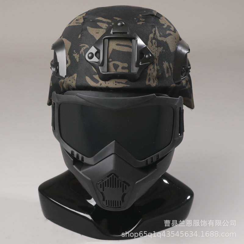Casco táctico para niños binoculares de cuatro ojos de protección al aire libre equipo de ventilador militar telescopio modelo de visión nocturna equipo táctico