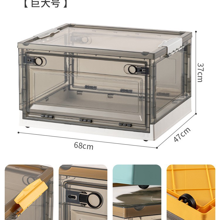 Caja de almacenamiento hogar plegable caja transparente armario ropa edredón caja de almacenamiento juguete merienda caja de almacenamiento de plástico