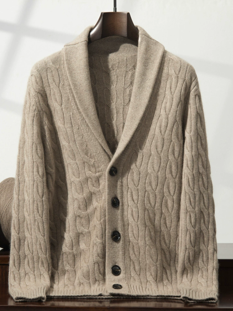 Winter cashmere cardigan, jacket, sweater, increased thickness