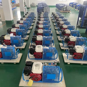 100L Air Compressor Positive Pressure Air Respirator Air Pump Gasoline Engine Power 4KW Cylinder Inflator