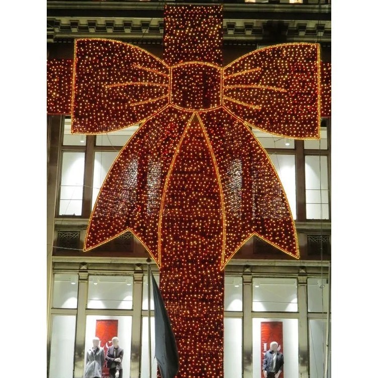 大型クリスマス蝶ネクタイ造形灯デパート外壁LED星灯ホテル装飾灯祭りメーカーカスタマイズ|undefined