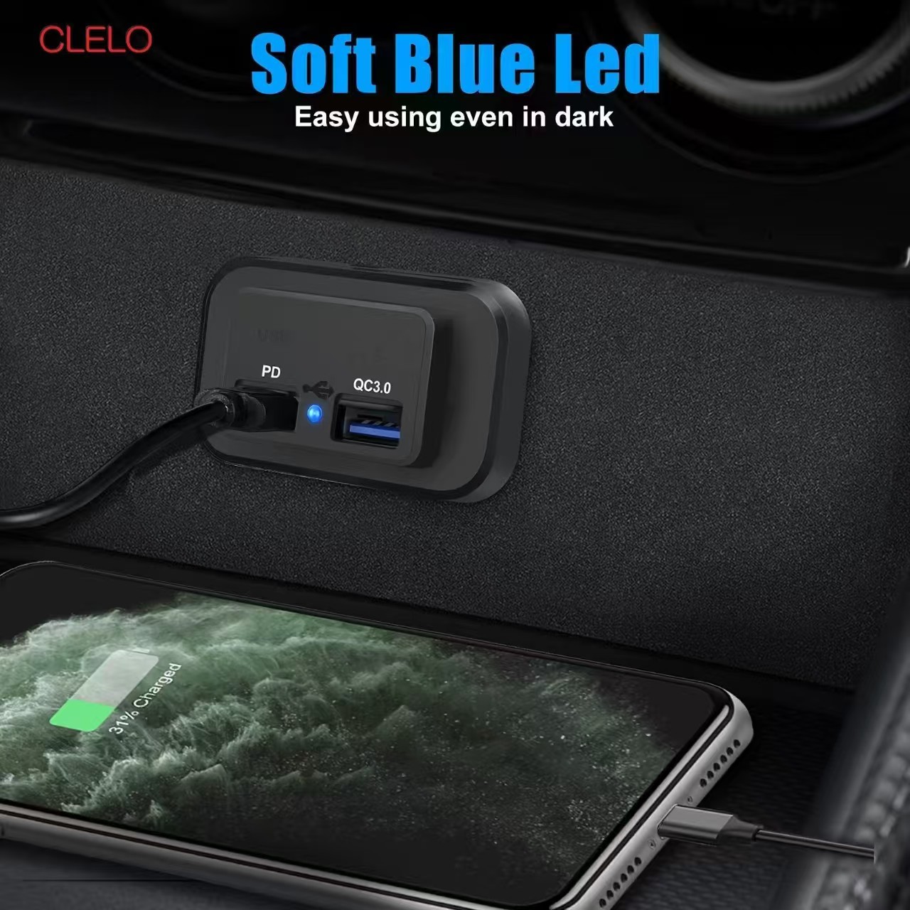 New multifunctional PD+QC3.0 car and bus USB charger for mobile phones, suitable for car and yacht modification