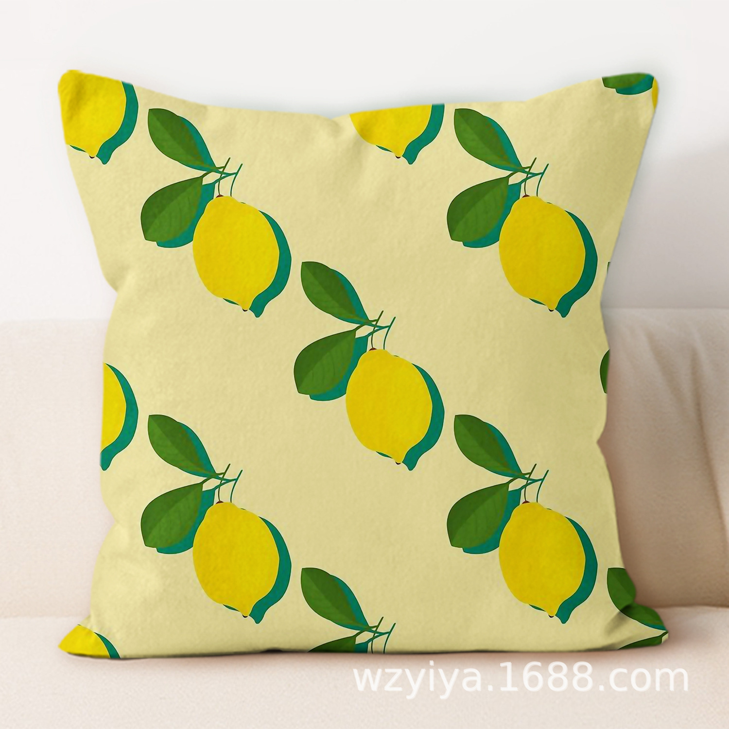 almohada de impresión de limón simple sofá en el hogar moderno almohada de respaldo decoración desmontable almohada de cabecera cuadrada