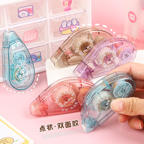 Dot point glue high viscosity correction tape transparent double-sided tape for students to use correction handbook paste tape