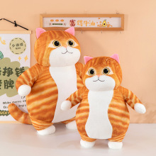 新款丑萌花纹猫毛绒玩具公仔玩偶外贸猫咪公仔摆件猫咪抱枕批发