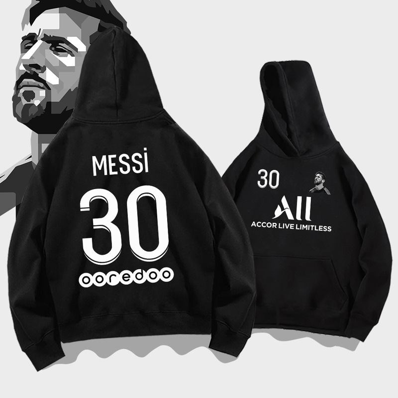Y Paris Saint-Germain hooded sweater Messi 30 loose coat clothes Tide brand youth football training suit