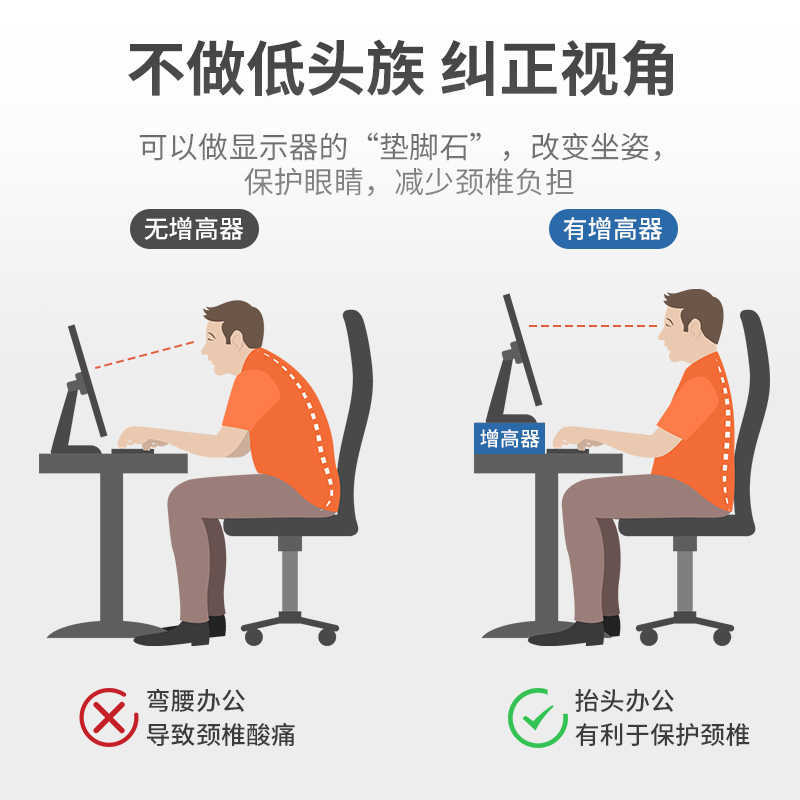 Soporte de la computadora soporte del monitor pad base escritorio almacenamiento estante Escritorio