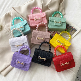 Southeast Asia Foreign trade wholesale Women's bag 2023 new crocodile pattern PVC jelly bag candy color hand-held crossbody women's bag