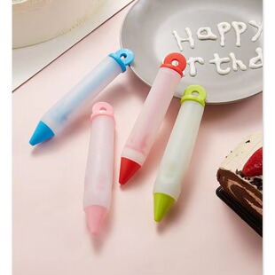 Silicone Chocolate Cream Gun Decorating Pen 4-Head Set Baking Tools Cookie Squeezing Cream Nozzle Cake Decorating
