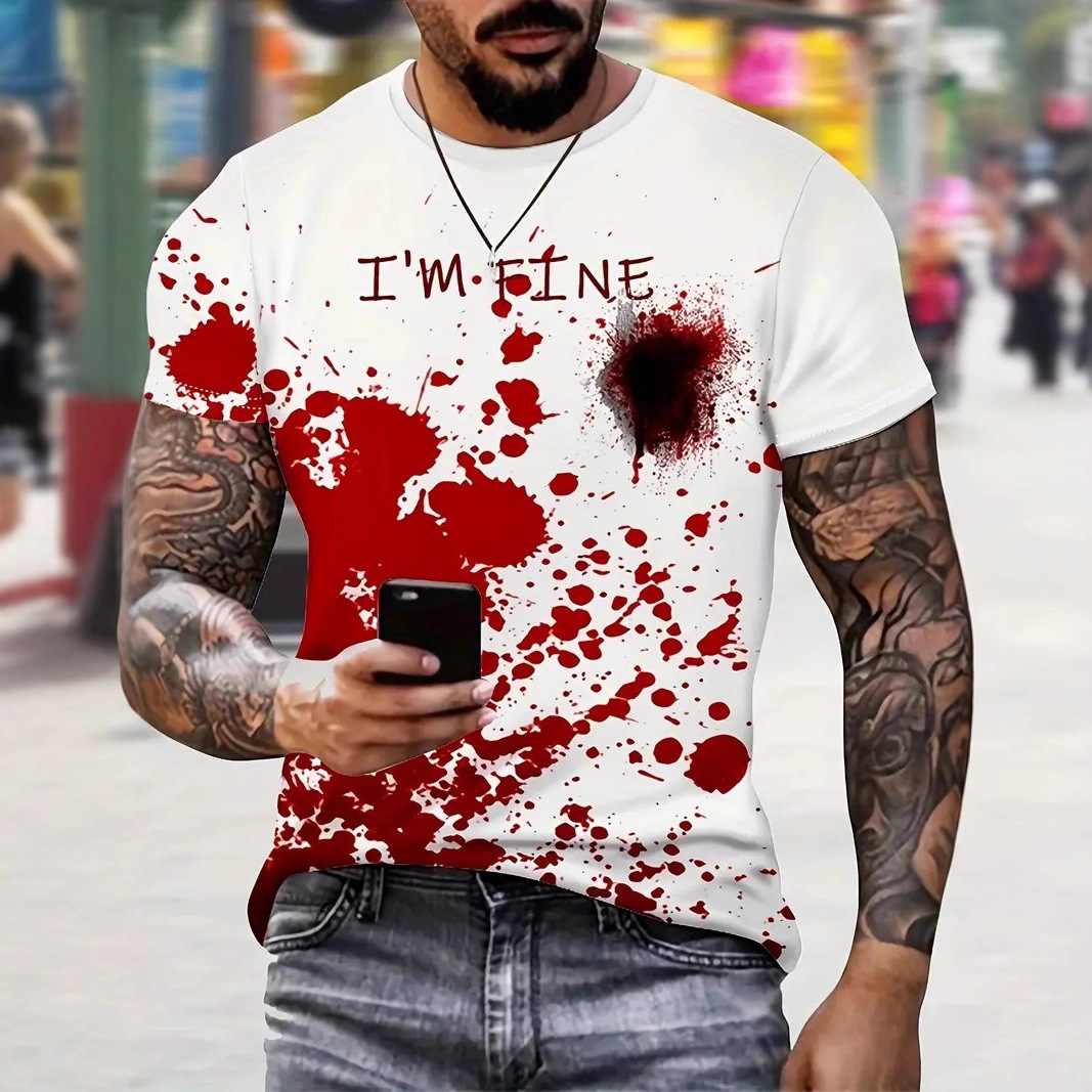 Spring and Summer New Men's Clothing Men's Tops Short-Sleeved T-Shirts Casual High-End Cross-Border Source Factory Delivery