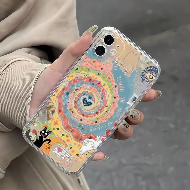 Protective Phone Case With Kitten Illustration For Iphone Pro Plus_voghion.com