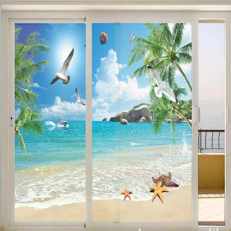 S78D磨砂贴膜浴室推拉门窗户玻璃贴纸台防晒透光不透明防窥防走光