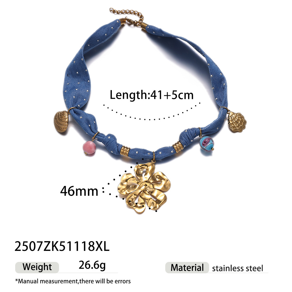 Collar de colgante de acero inoxidable de la UE y los Estados Unidos, collar de mariposa tejido ligero de nicho bufandas de seda, collar de viento de chica dulce y cool