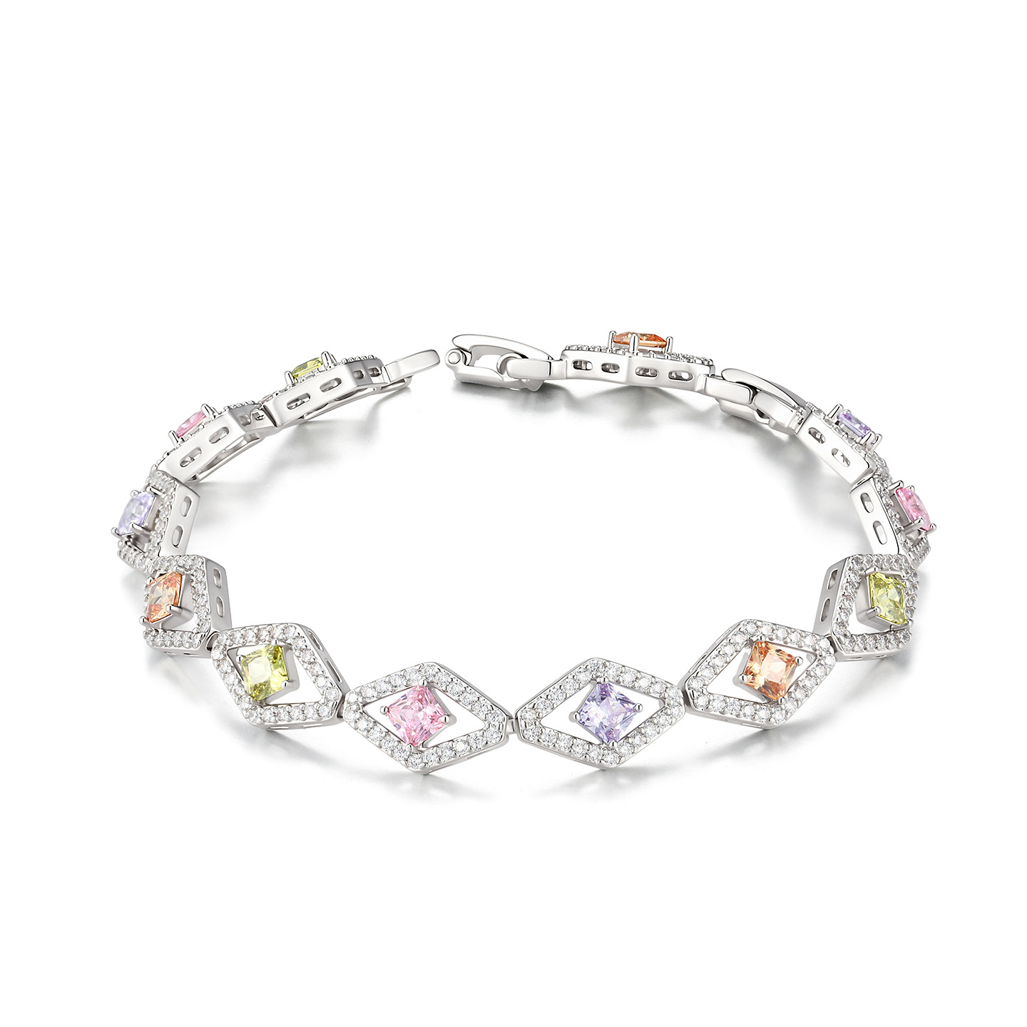 Pulsera Geométrica de Rombo de Aleación de Cobre para Mujer image 6
