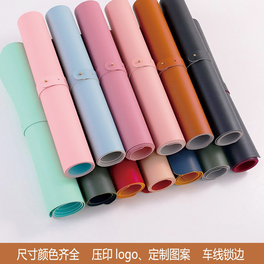 工厂批发鼠标垫超大加厚皮革防水耐脏双色电脑键盘垫办公桌垫定制