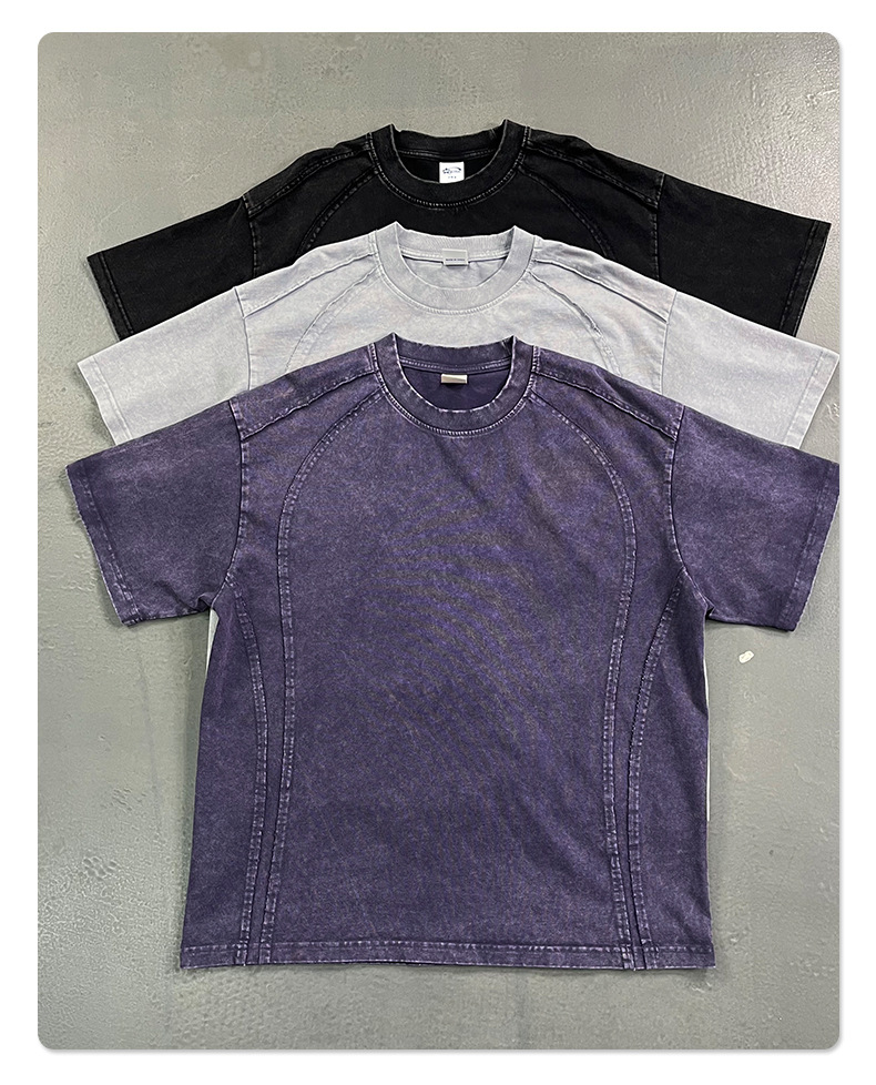 T-shirt uomo a maniche corte in cotone effetto snow-wash_voghion.com