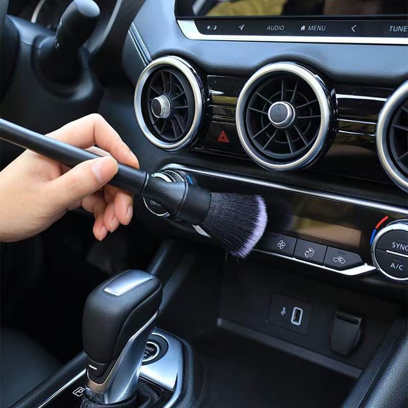 カーエアコン吹き出し口クリーニングブラシシングルシングルカーディテールソフトブラシ車の隙間クリーニングブラシ|undefined