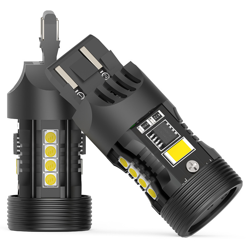 Cross-Border Led Car Lights, Anti-Stroboscopic Decoding 7443 Brake Lights, T20 7440 Turn Lights, Two-Color Daytime Running Lights
