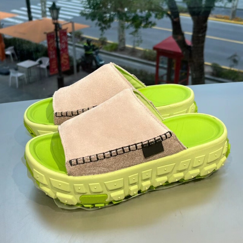 Tasman Tire Bottom Slip-on Lazy Slippers 2024 Summer New Genuine Leather Thick Bottom Comfortable Casual Slippers