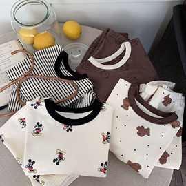 中小童秋季内衣套装男童韩版卡通秋衣秋裤两件套女童宝宝秋款童装