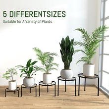金属植物支架室内重型植物支架防锈铁植物架(5 件装)圆形展示架