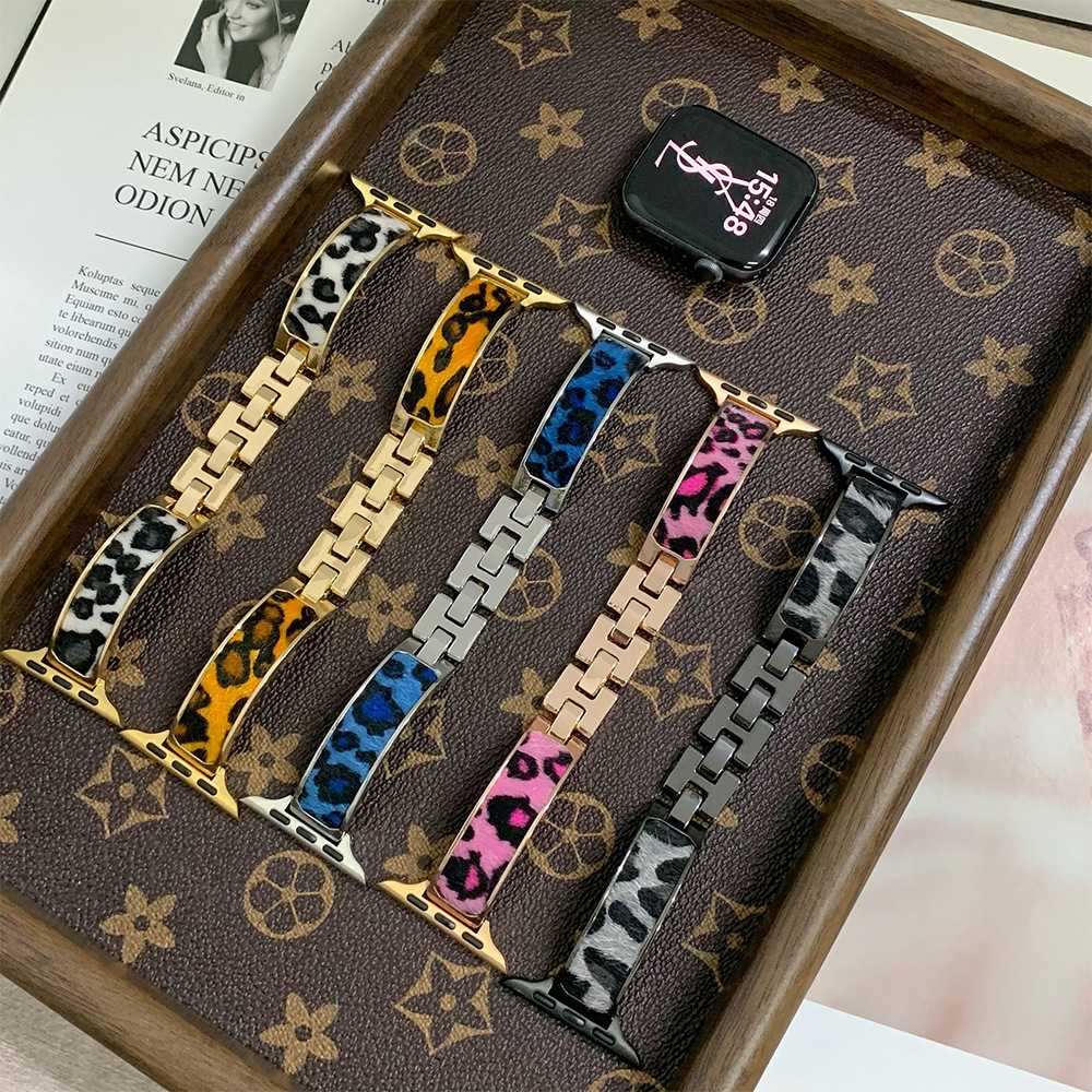 Suitable for Apple S11 watch iwatch10/98765SE leopard print bracelet…