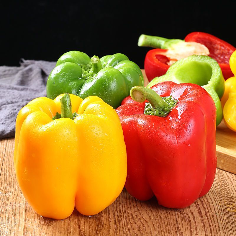 Sweet pepper Pepper fresh Yuanjiao Five peppers Persimmon Yellow pepper fruit Space Law Colorful Pepper green pepper