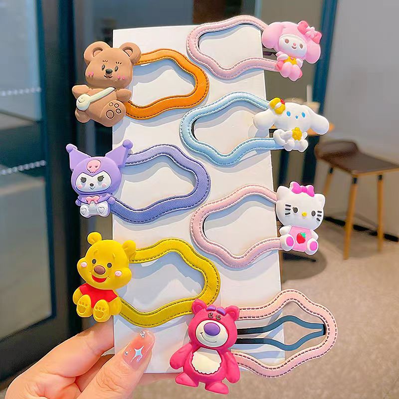 Niños Kuromi nubes clip de cabello niñas frises laterales tarjetas de cabello rotas niñas tocado de cabeza pequeña cabeza detrás del clip de acabado